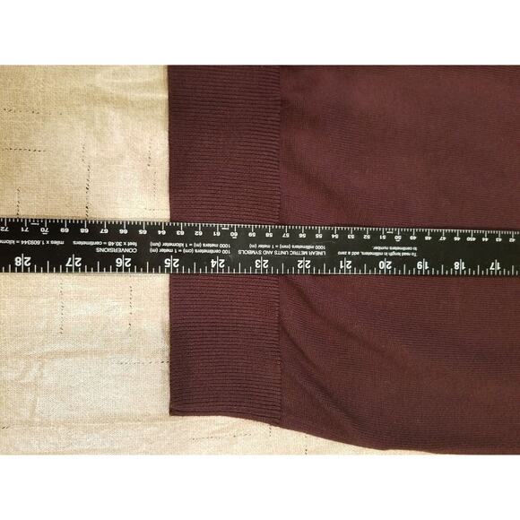 Lands End Mens Plum Purple Vneck 100% Supima Cotton  Sweater Size M - Picture 7 of 7